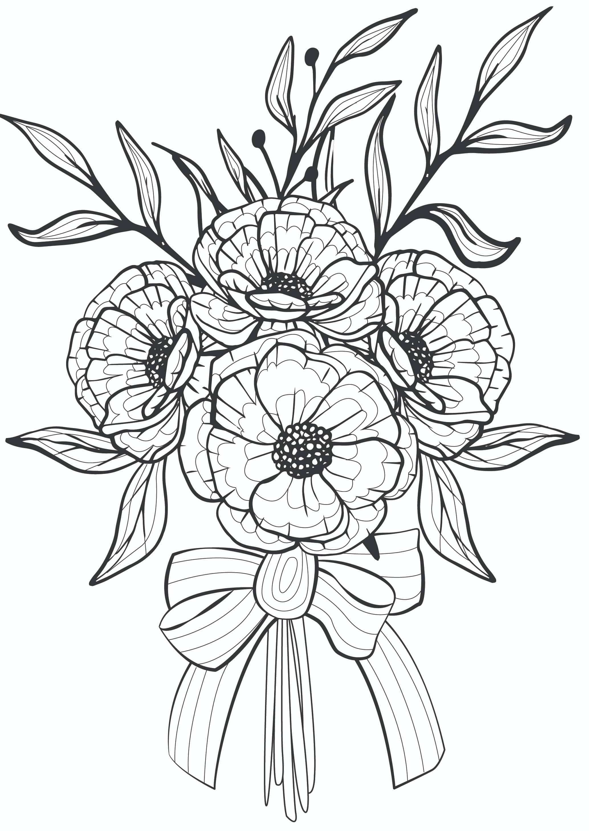 45 Roses Coloring Pages for Adult Free Printable 188