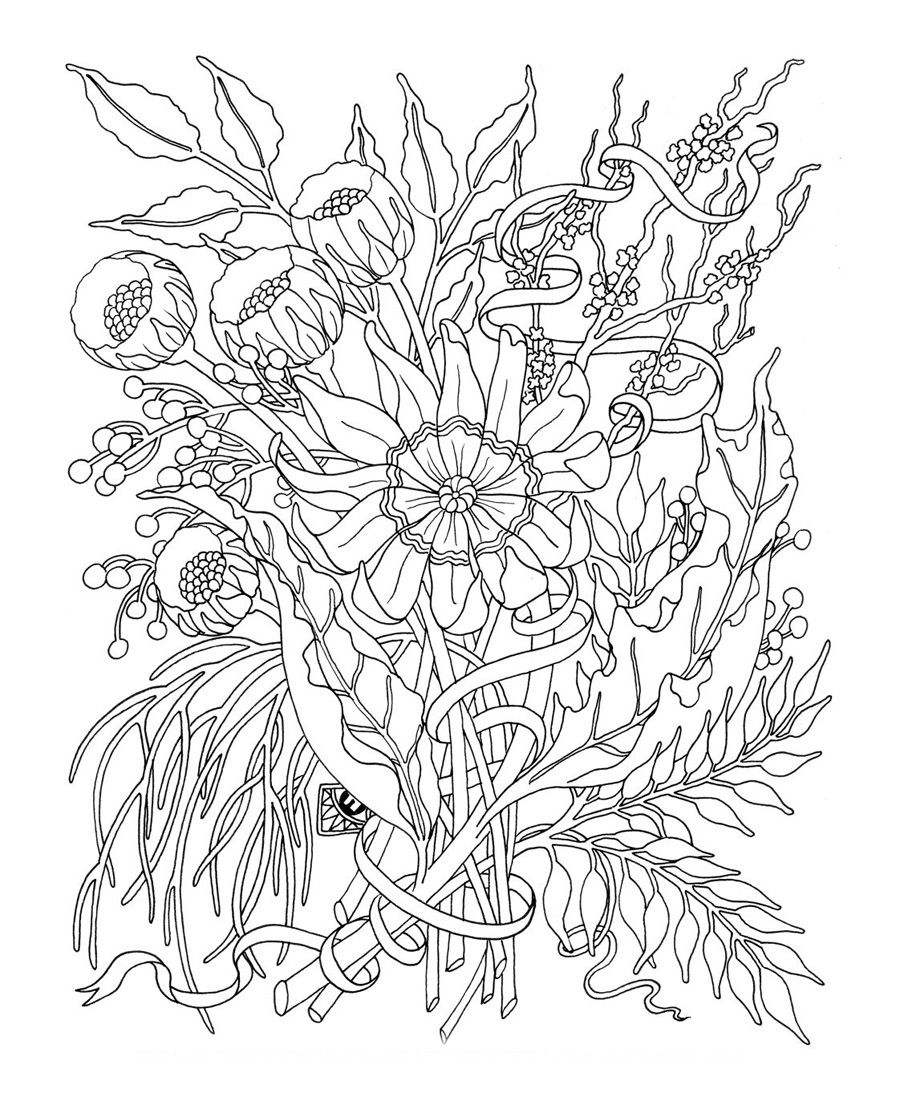 45 Roses Coloring Pages for Adult Free Printable 189