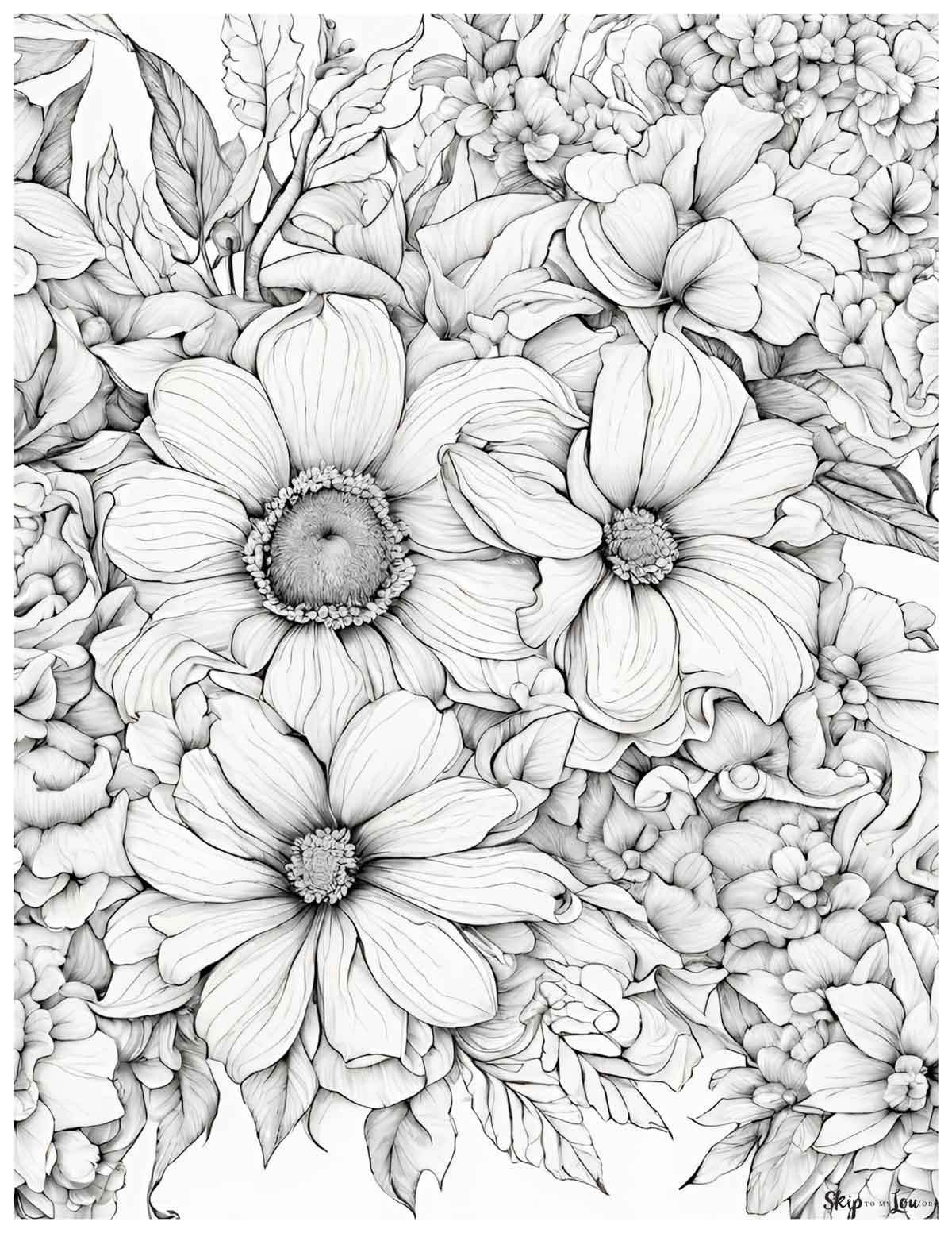 45 Roses Coloring Pages for Adult Free Printable 196