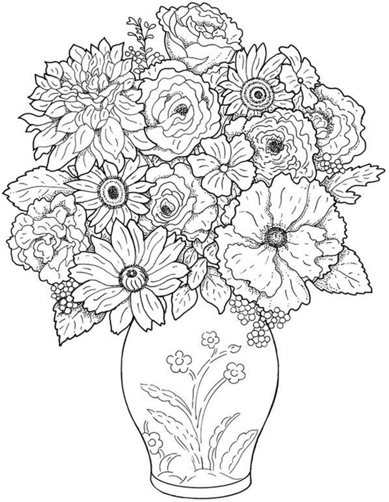 45 Roses Coloring Pages for Adult Free Printable 200