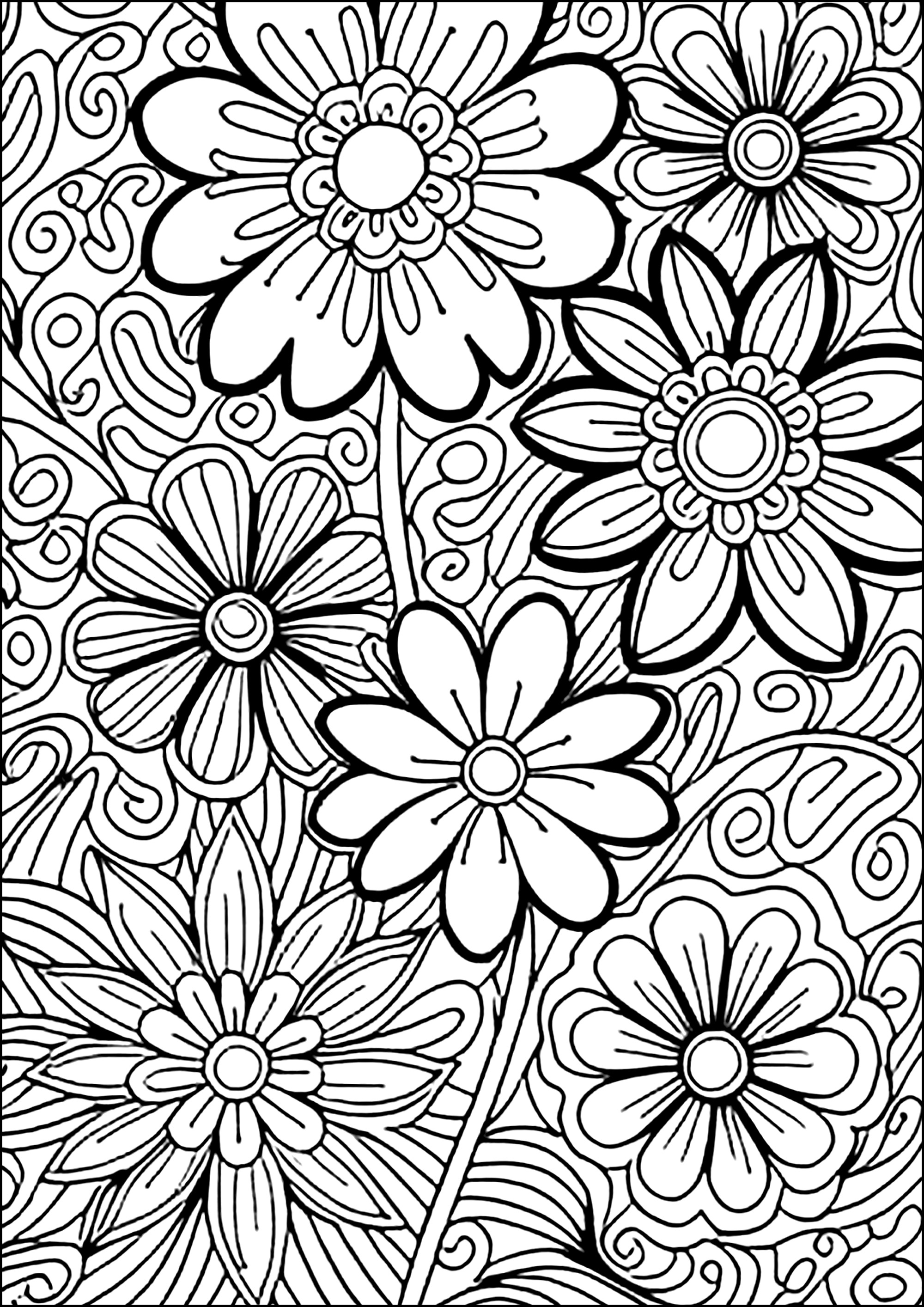 45 Roses Coloring Pages for Adult Free Printable 39