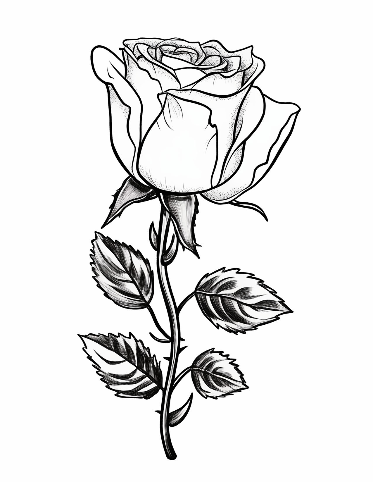 45 Roses Coloring Pages for Adult Free Printable 43