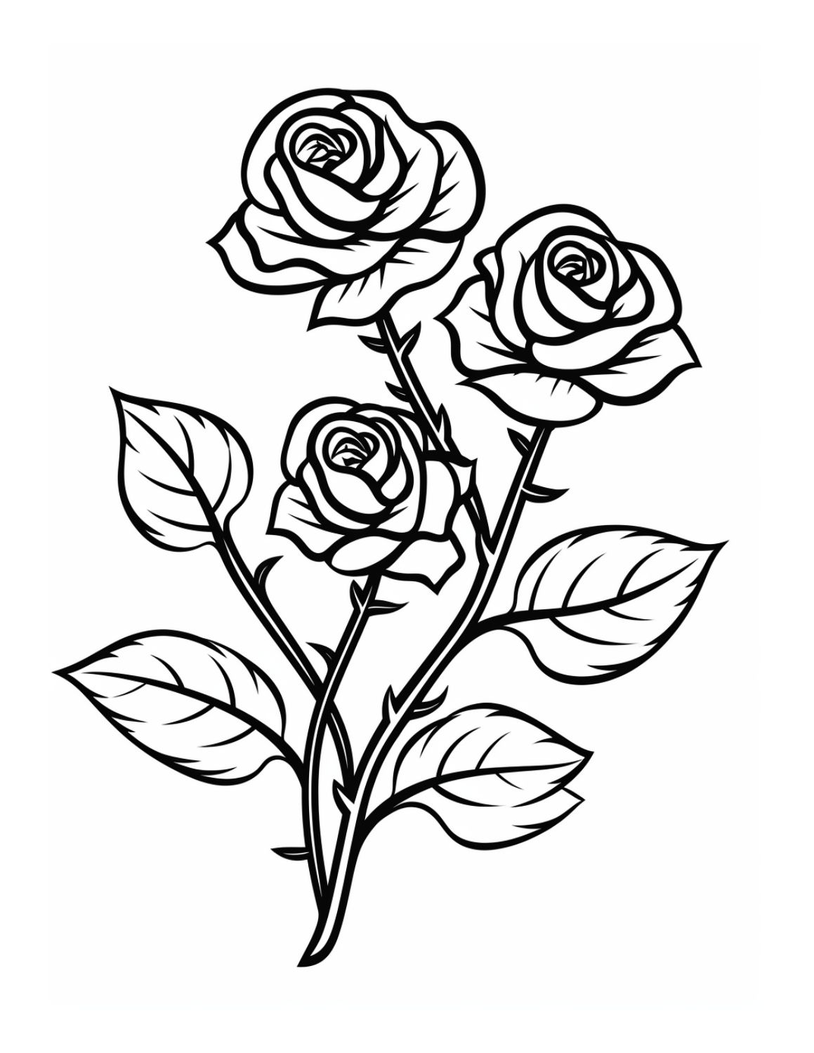 45 Roses Coloring Pages for Adult Free Printable 46