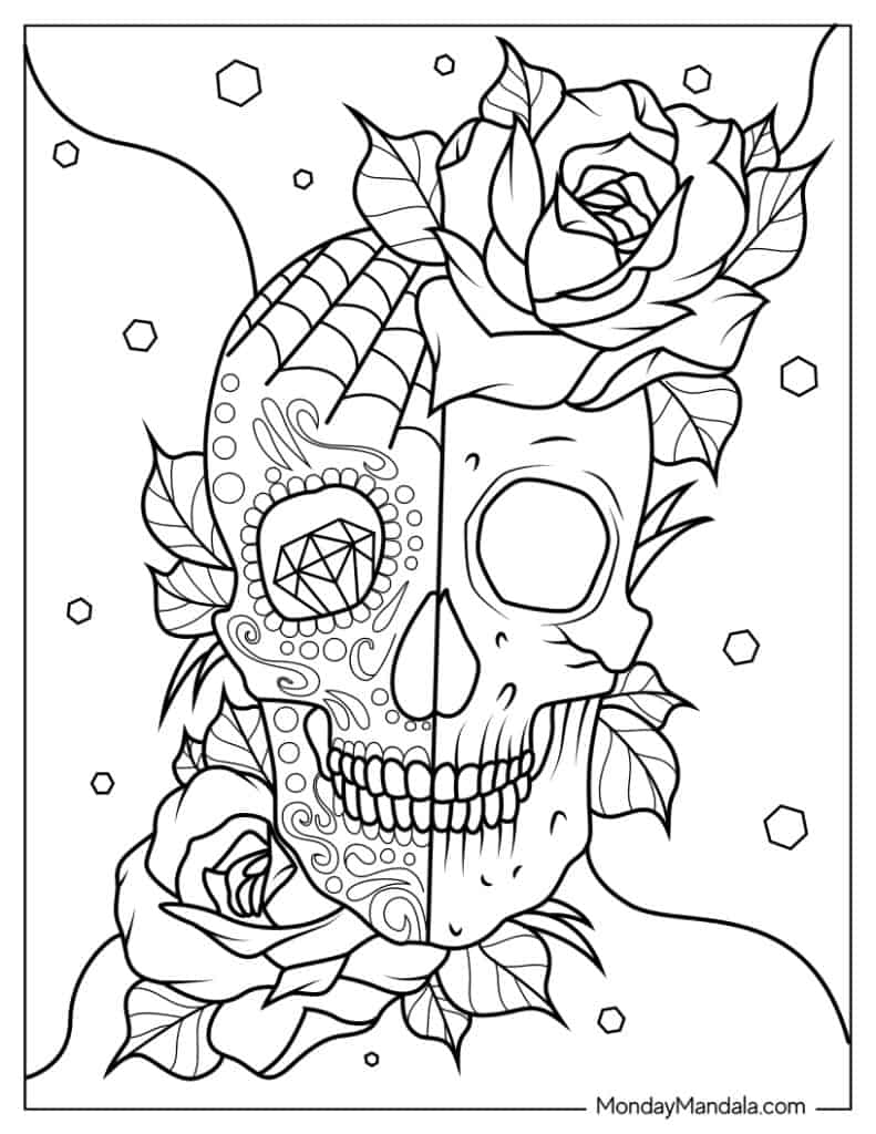 45 Roses Coloring Pages for Adult Free Printable 47