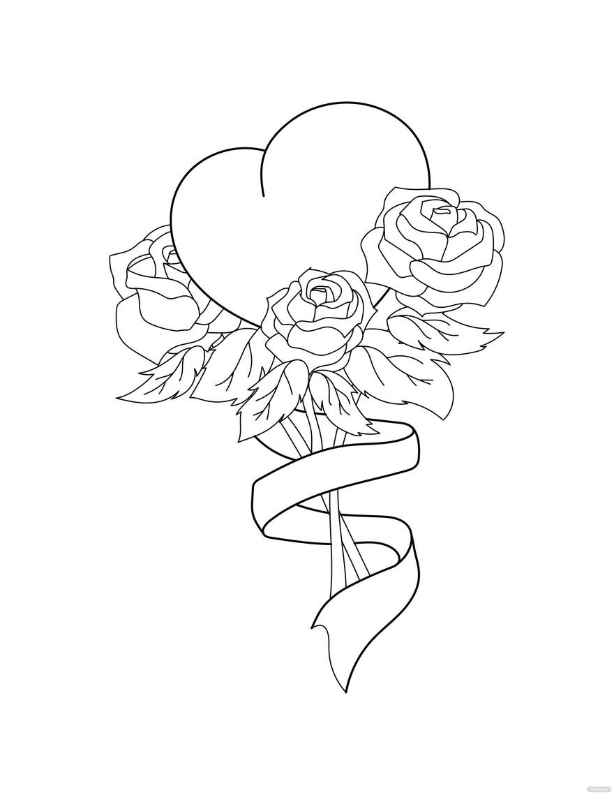 45 Roses Coloring Pages for Adult Free Printable 51