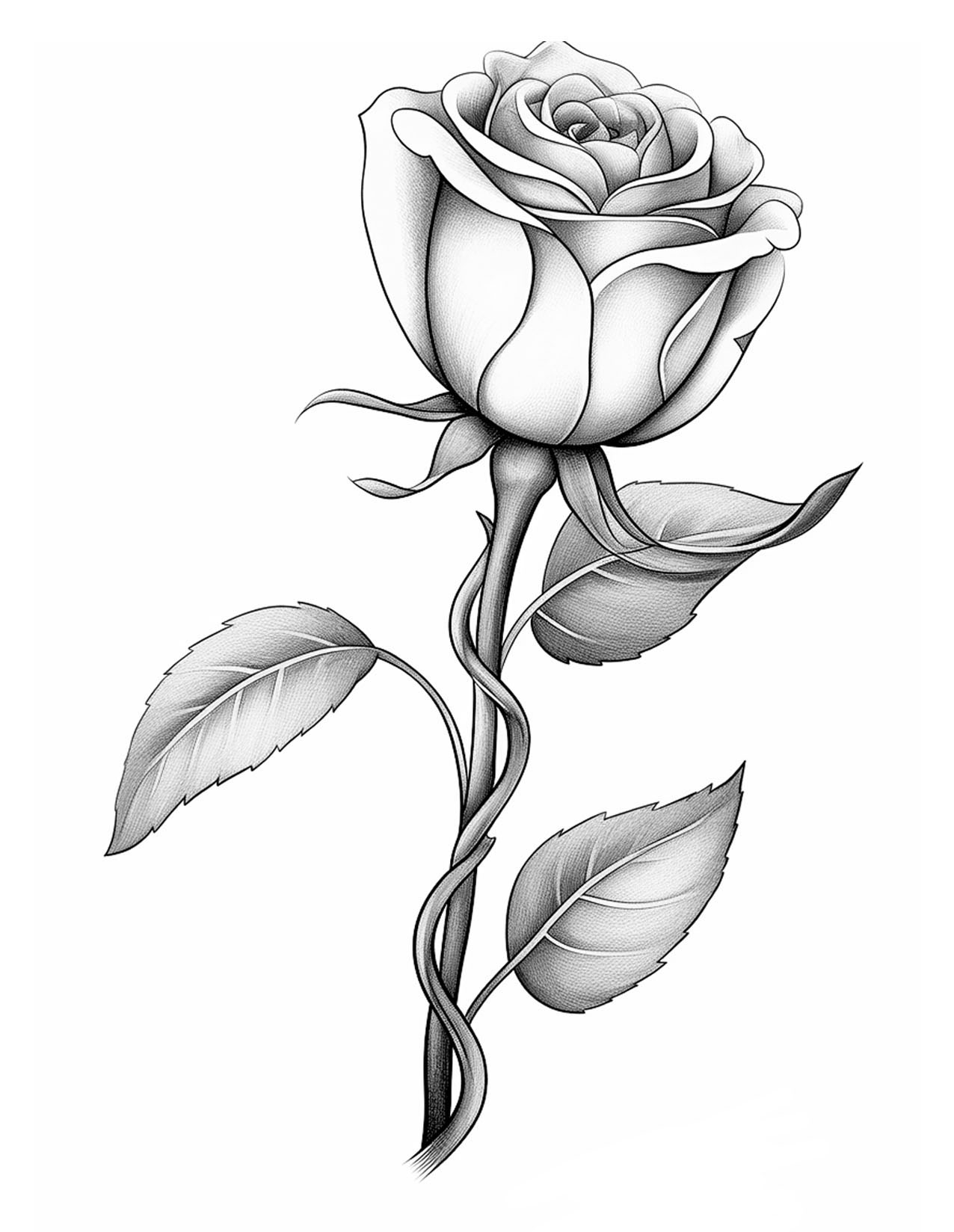 45 Roses Coloring Pages for Adult Free Printable 52