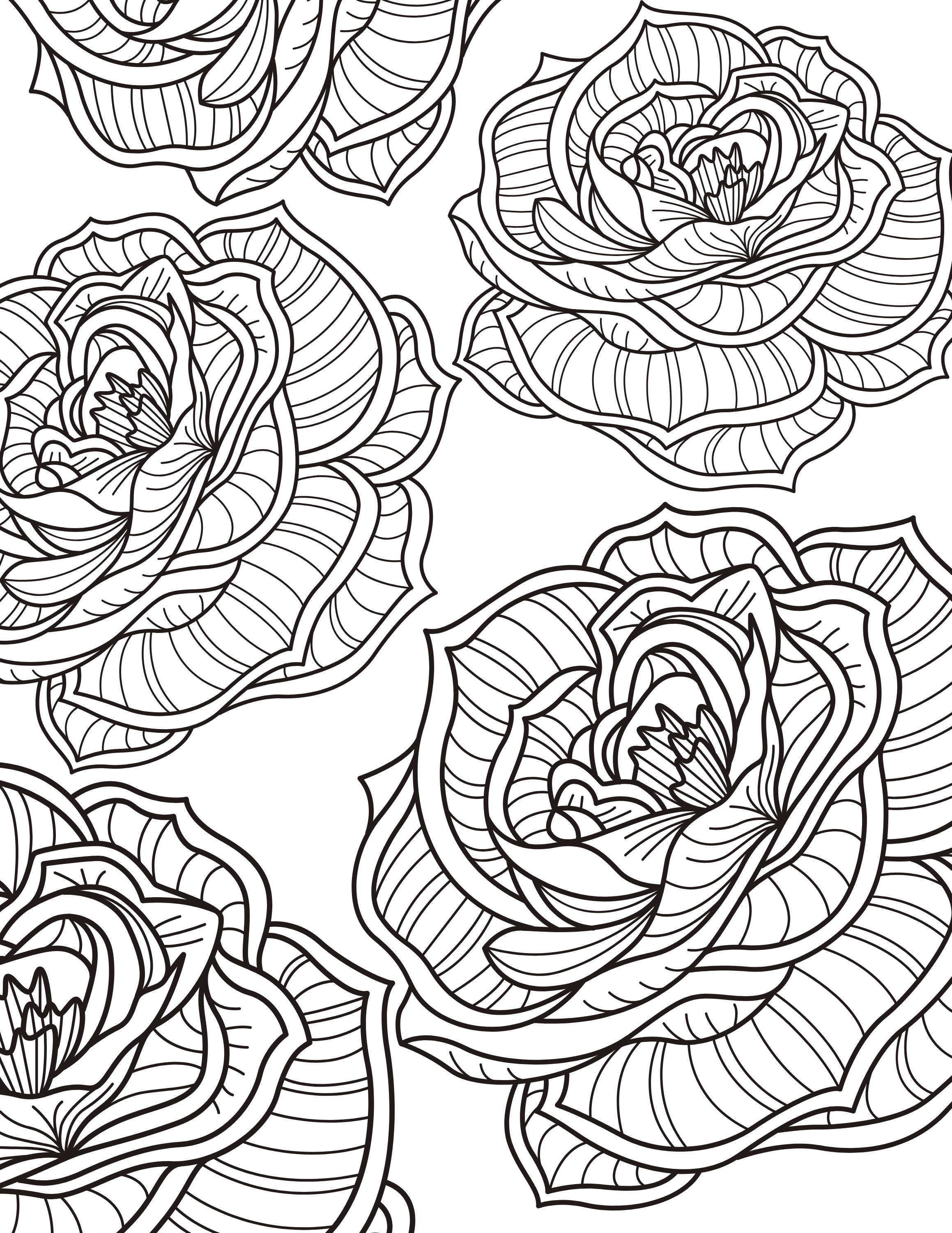 45 Roses Coloring Pages for Adult Free Printable 54