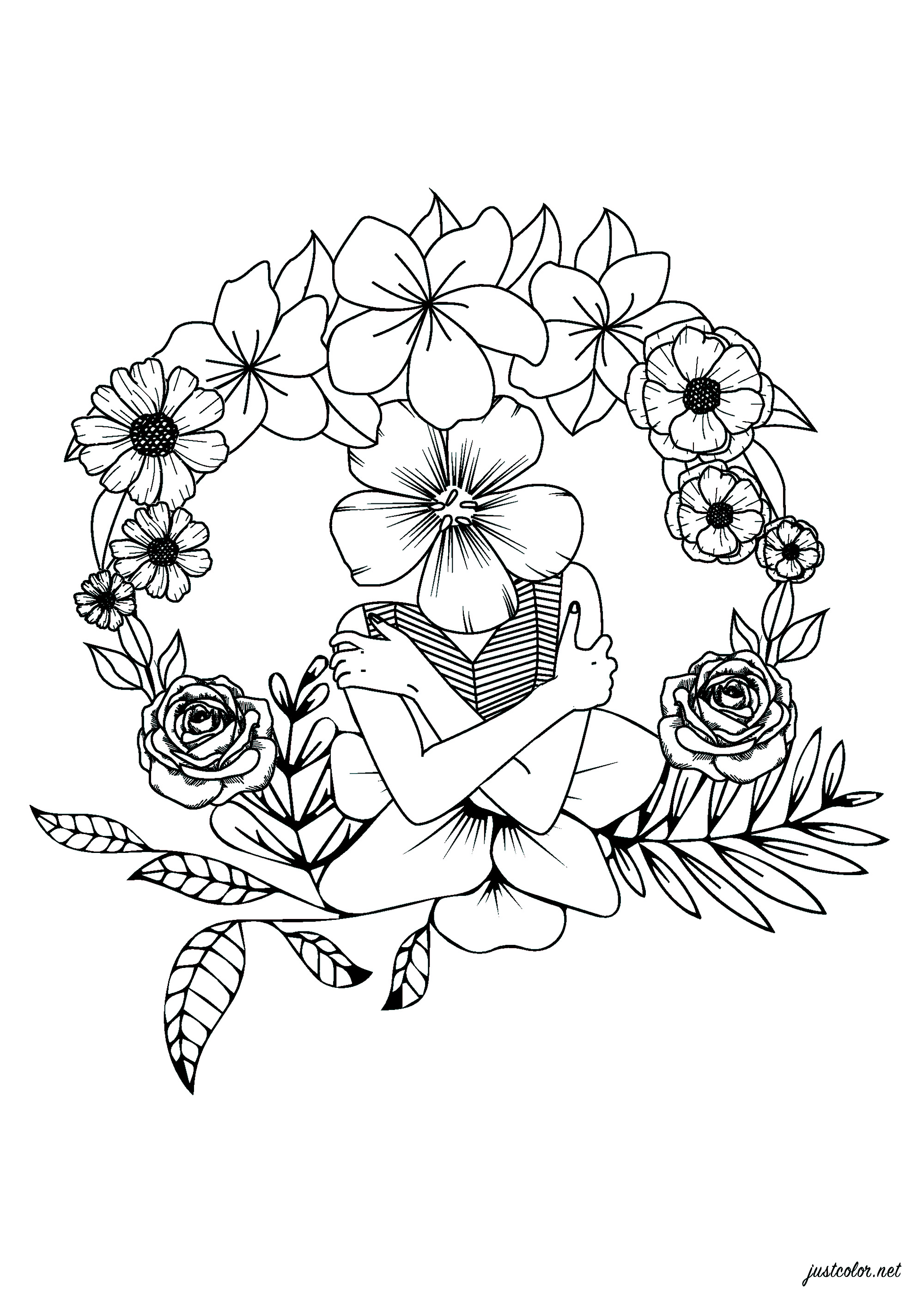 45 Roses Coloring Pages for Adult Free Printable 60