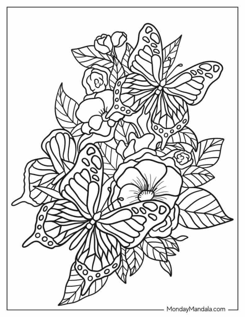 45 Roses Coloring Pages for Adult Free Printable 62