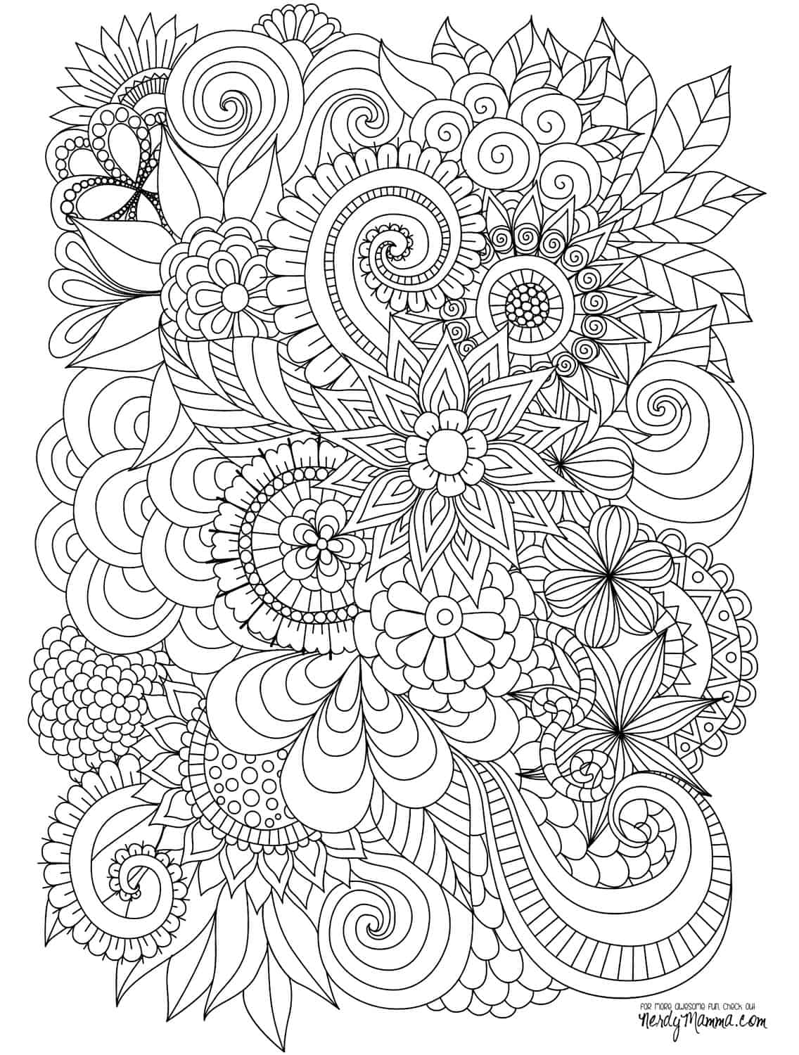 45 Roses Coloring Pages for Adult Free Printable 67