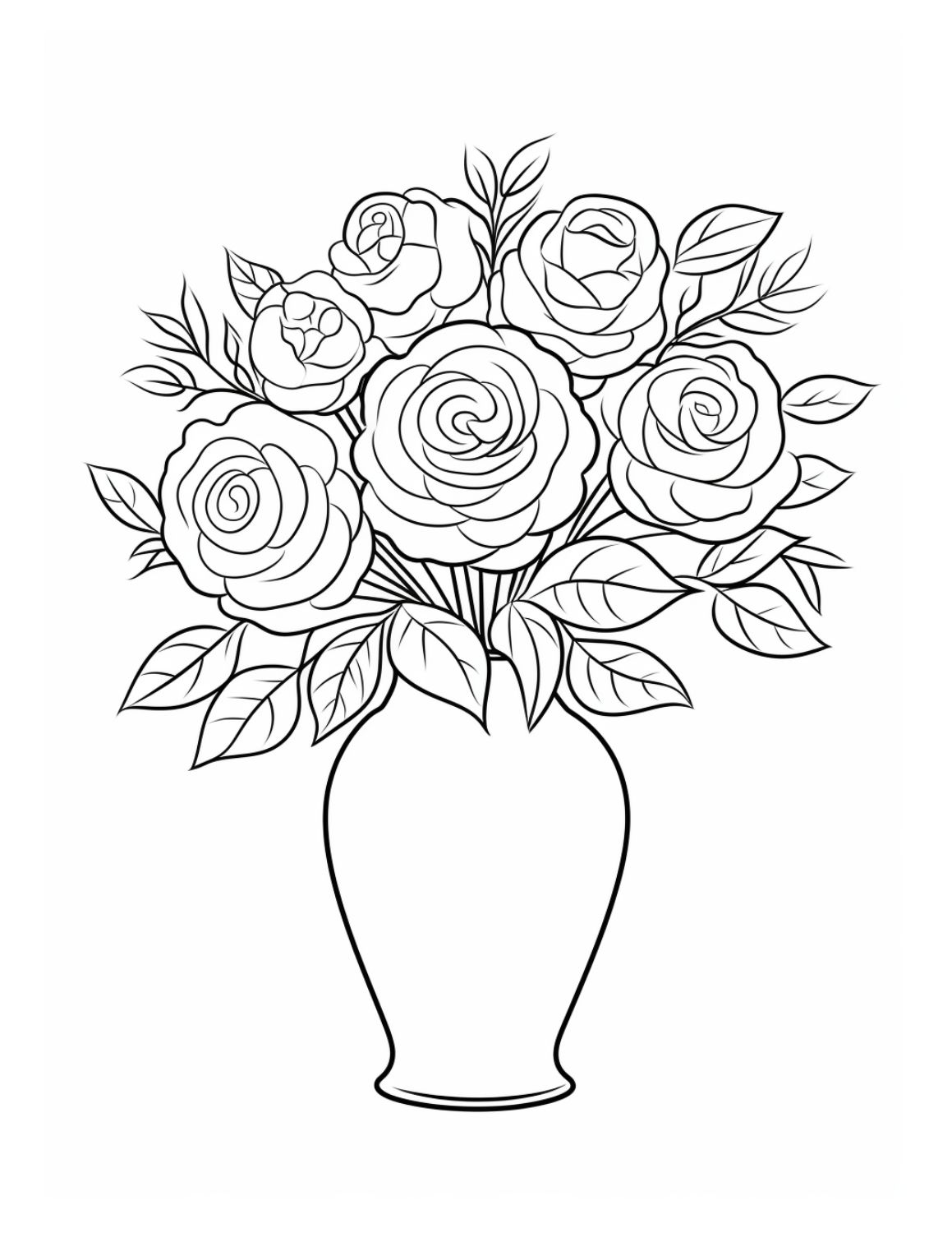 45 Roses Coloring Pages for Adult Free Printable 8