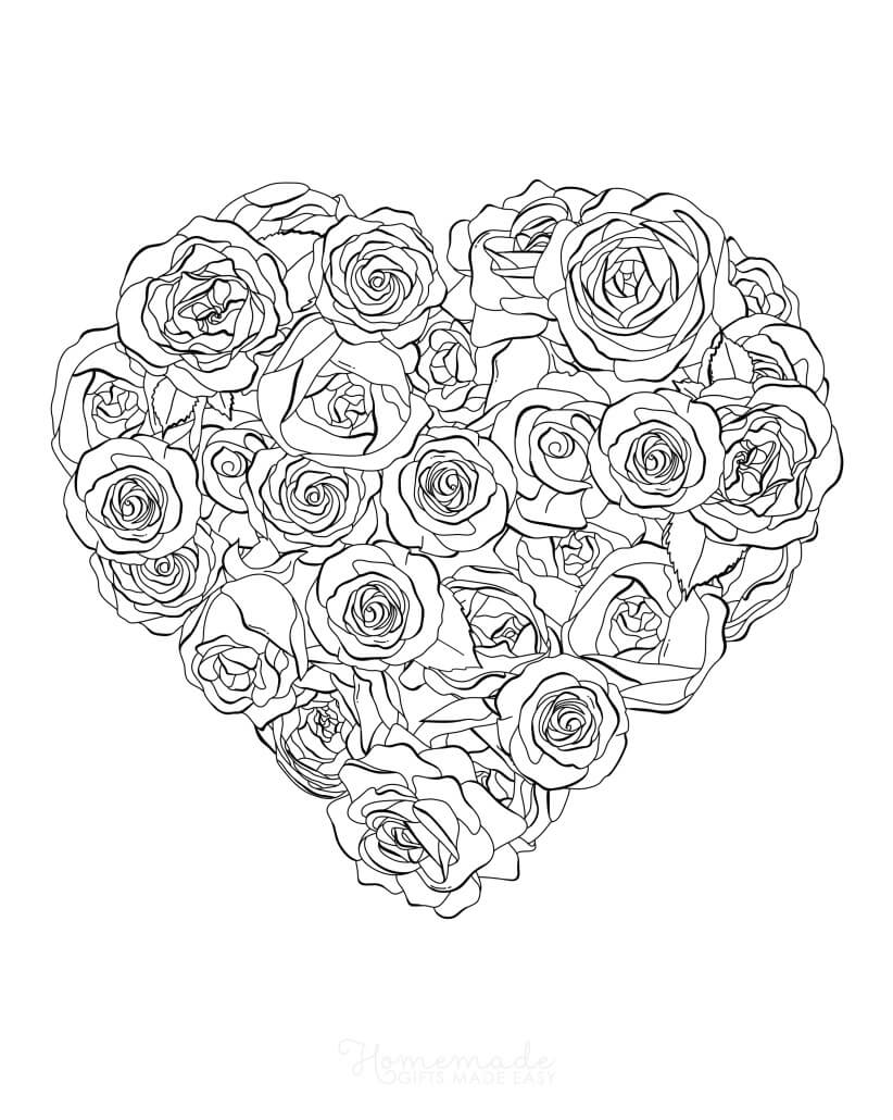 45 Roses Coloring Pages for Adult Free Printable 85