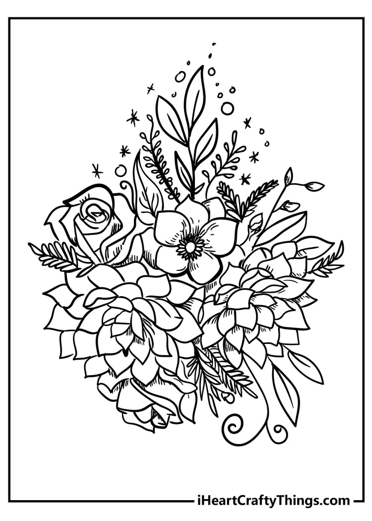 45 Roses Coloring Pages for Adult Free Printable 86