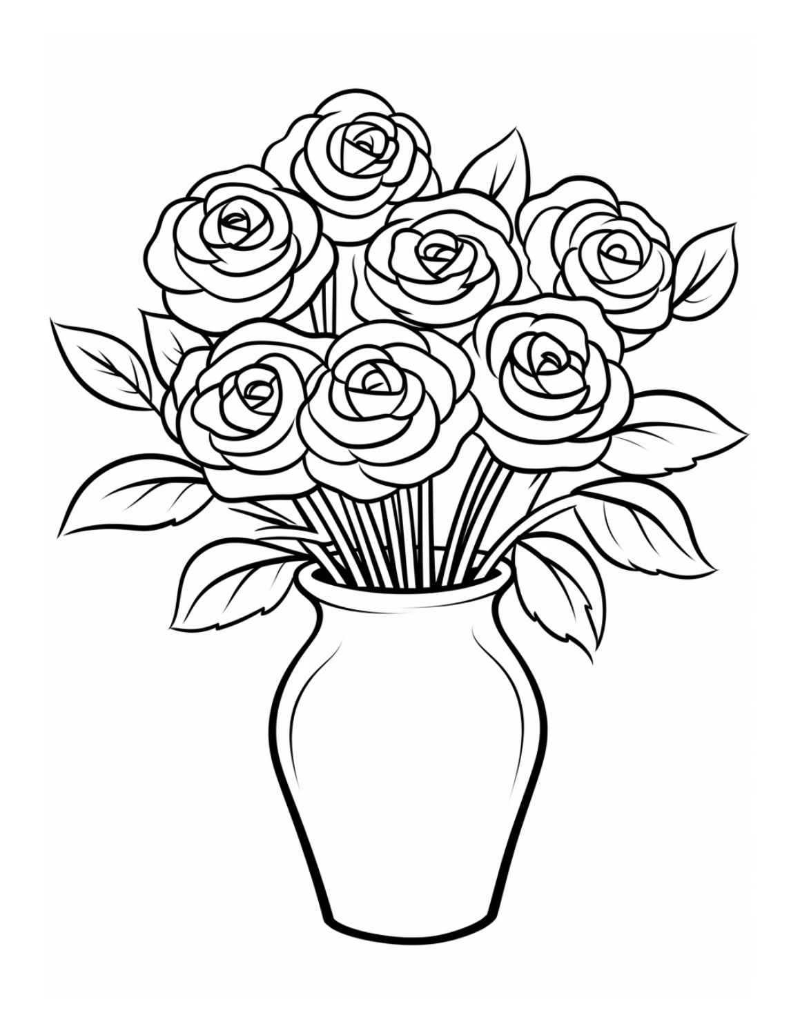 45 Roses Coloring Pages for Adult Free Printable 89