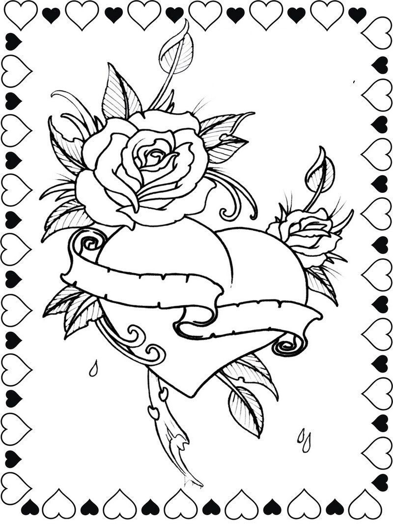 45 Roses Coloring Pages for Adult Free Printable 92