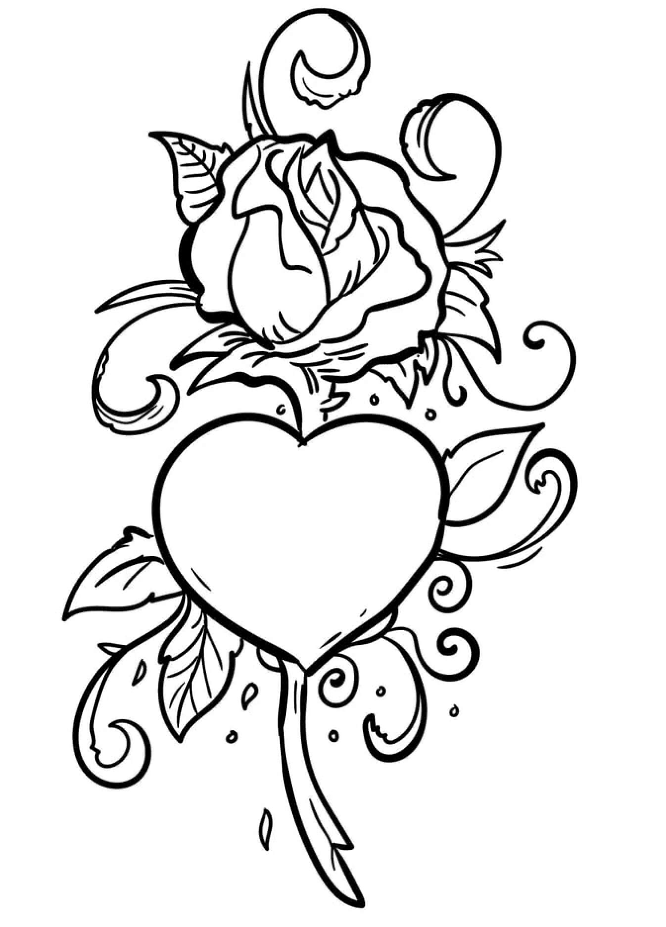 45 Roses Coloring Pages for Adult Free Printable 98