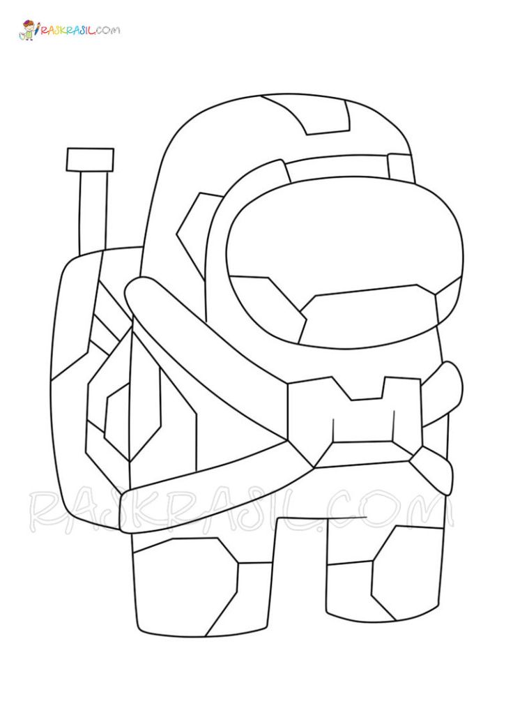 Among Us Coloring Pages for Kids 10