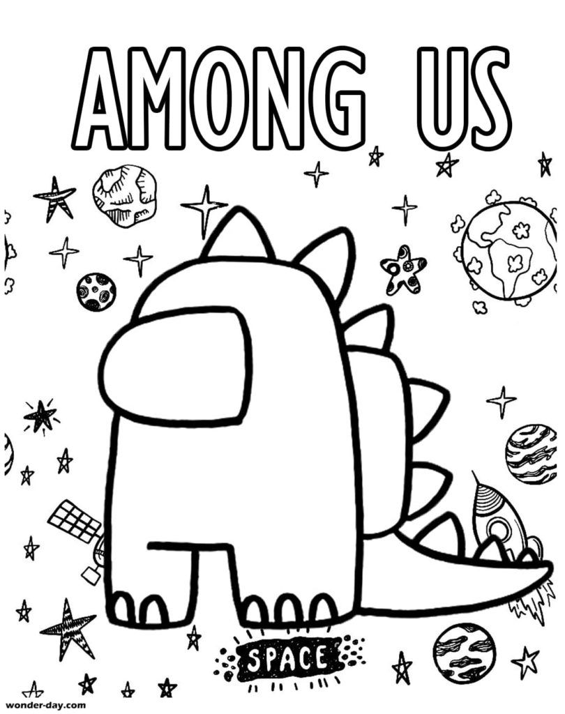 Among Us Coloring Pages for Kids 165