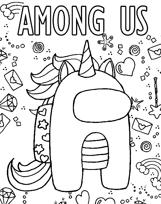 Among Us Coloring Pages for Kids 40