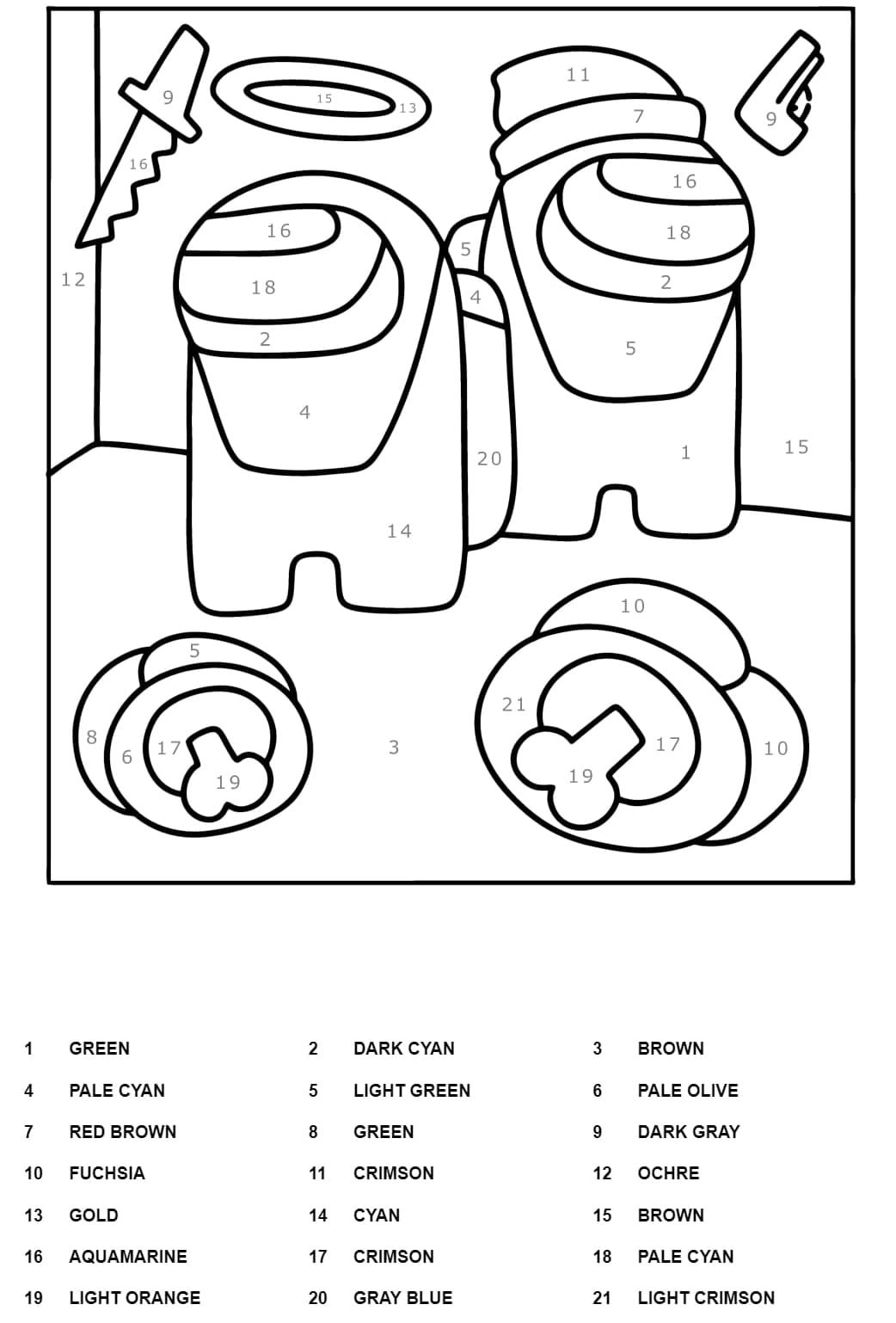 Among Us Coloring Pages for Kids 43