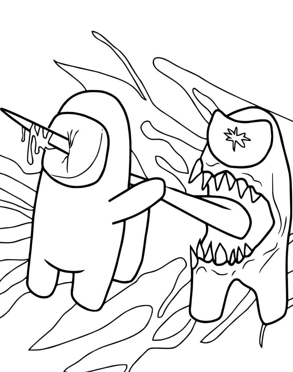 Among Us Coloring Pages for Kids 67