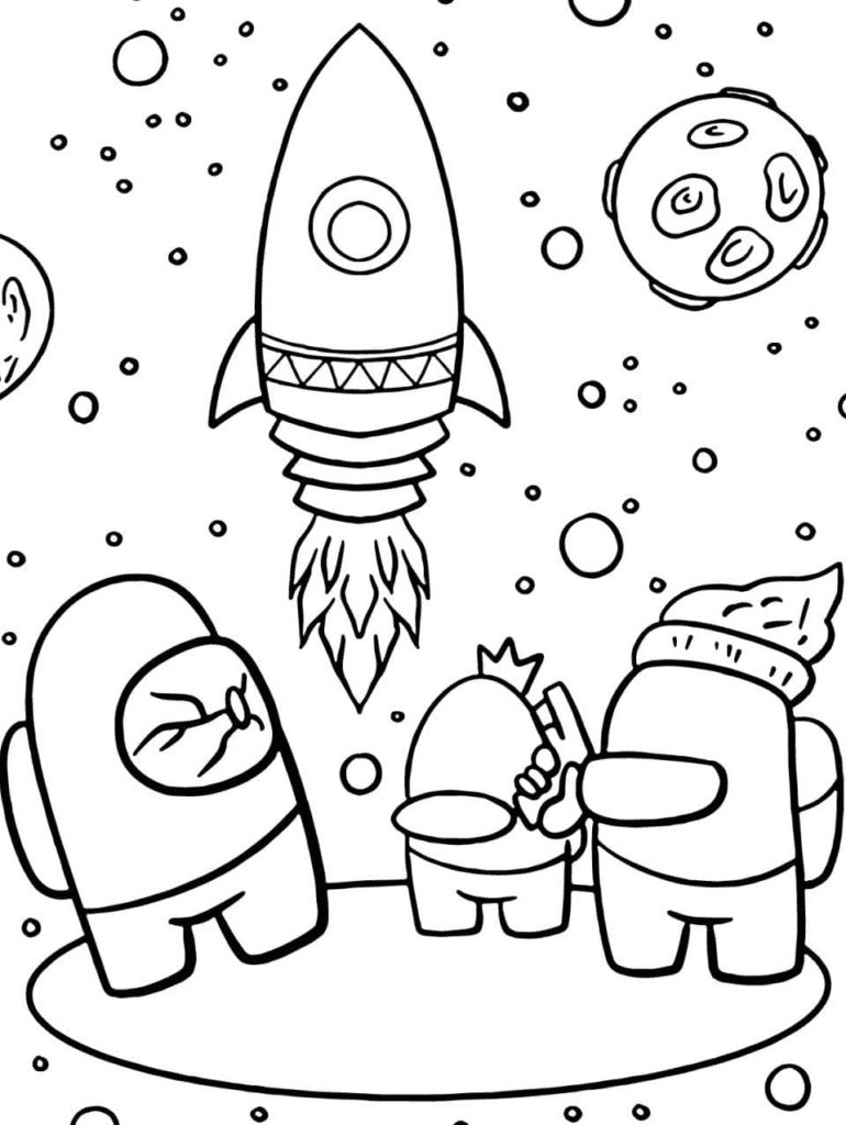 Among Us Coloring Pages for Kids 85