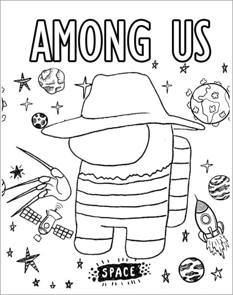 Among Us Coloring Pages for Kids 96