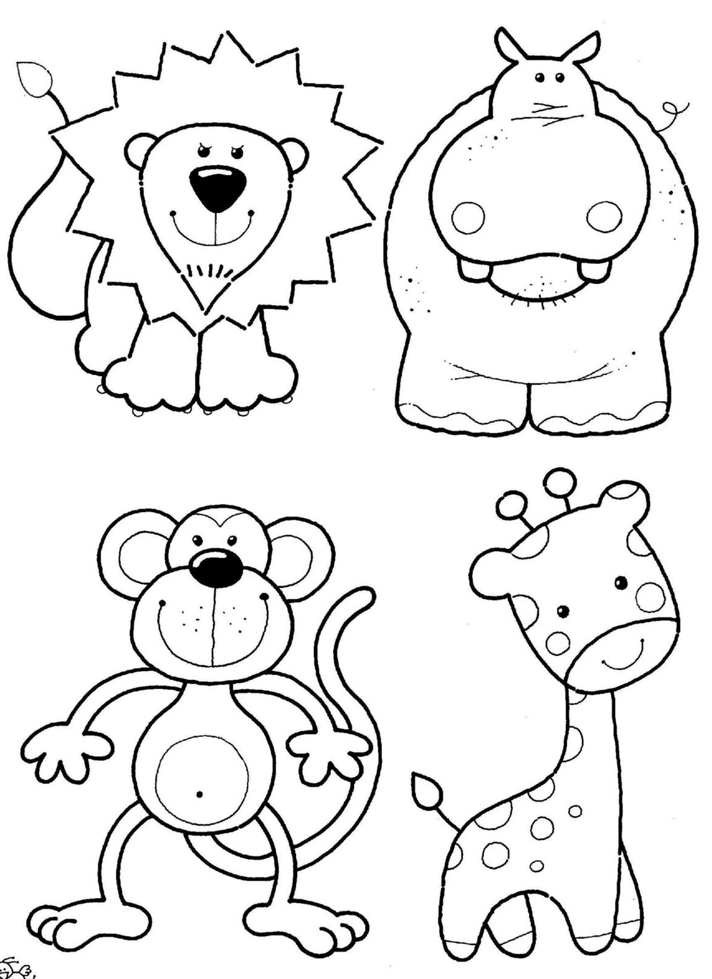 Cute Animals Coloring Pages Free Printable 44