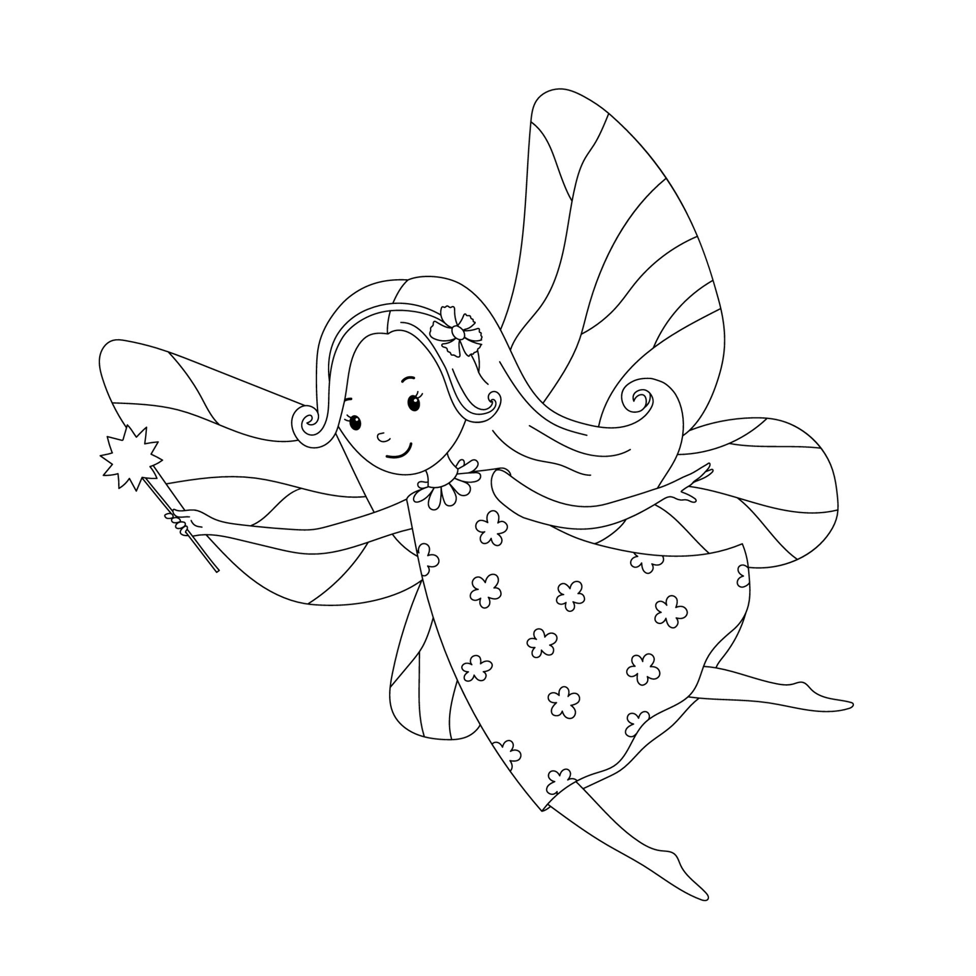 Fairies Coloring Pages Free Printable 1