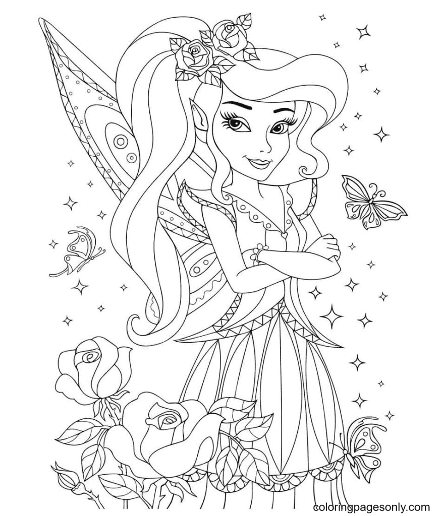 Fairies Coloring Pages Free Printable 103