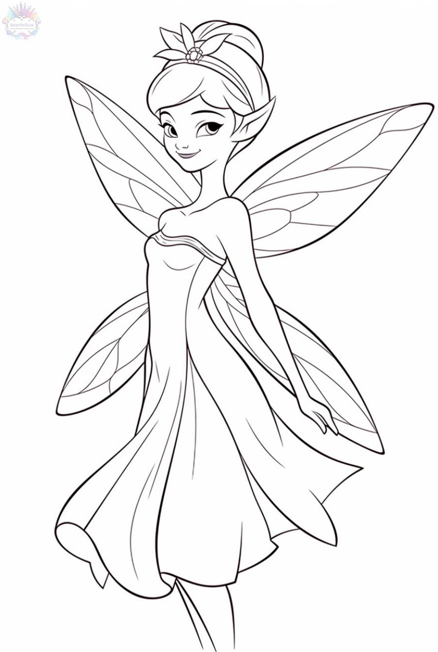 Fairies Coloring Pages Free Printable 111