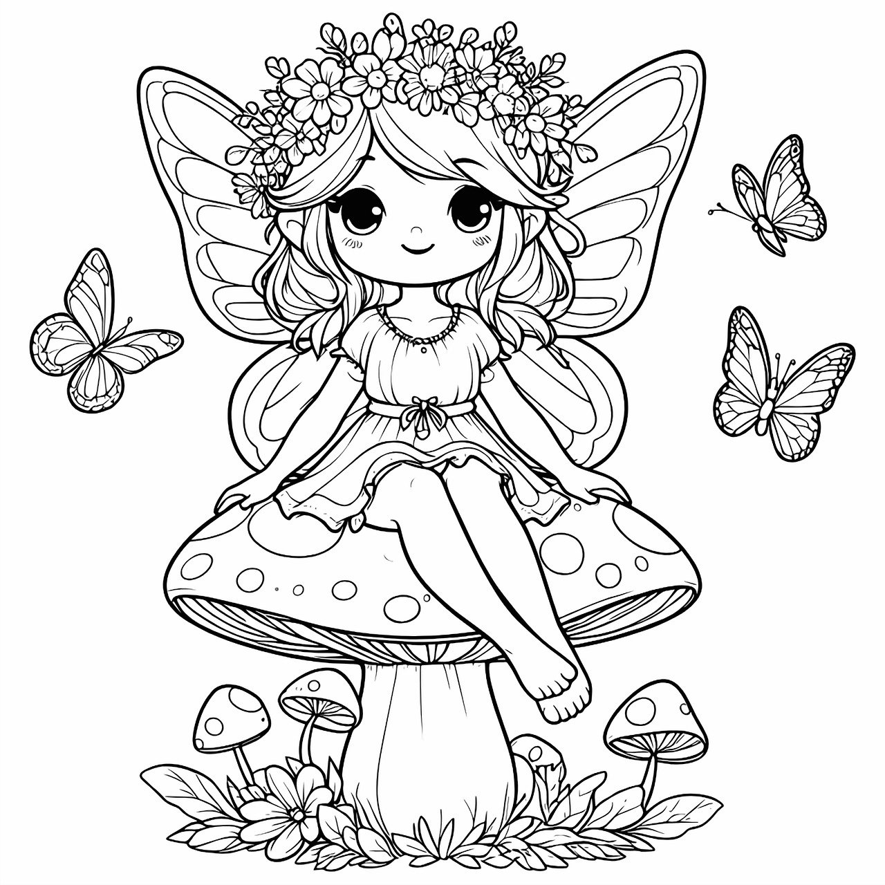 Fairies Coloring Pages Free Printable 125