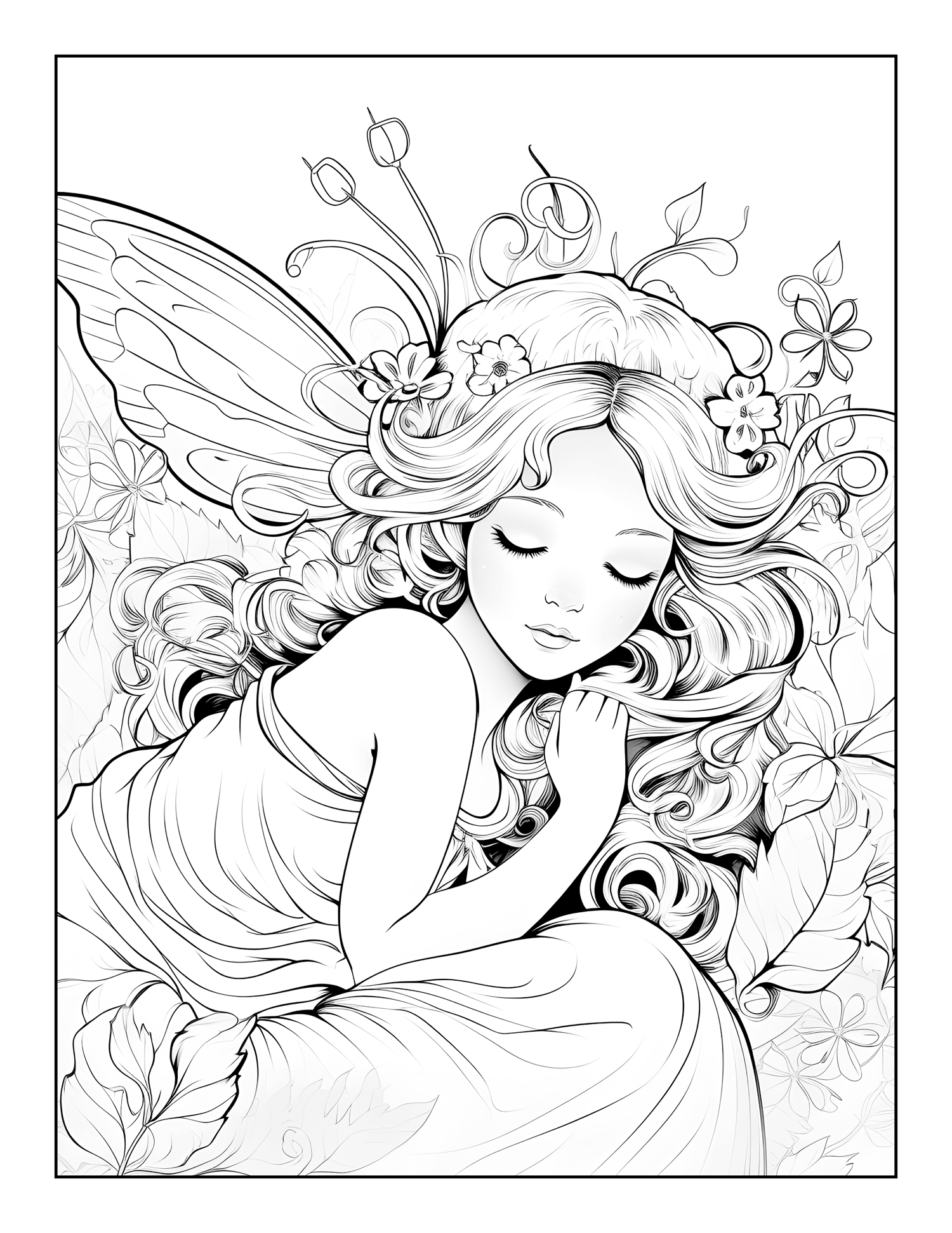 Fairies Coloring Pages Free Printable 128