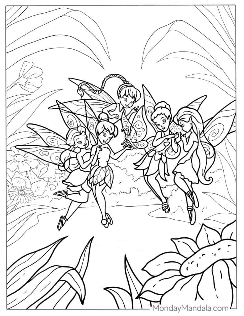 Fairies Coloring Pages Free Printable 130