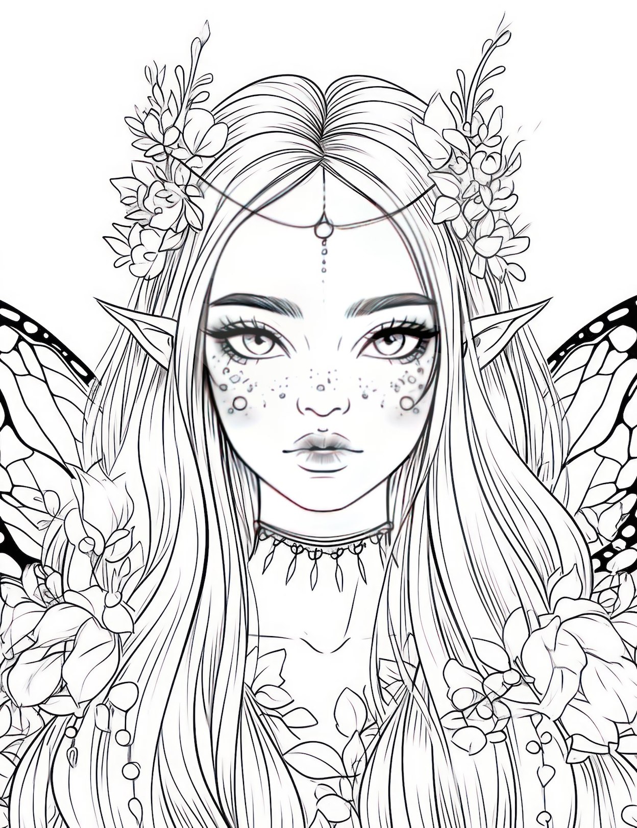 Fairies Coloring Pages Free Printable 134