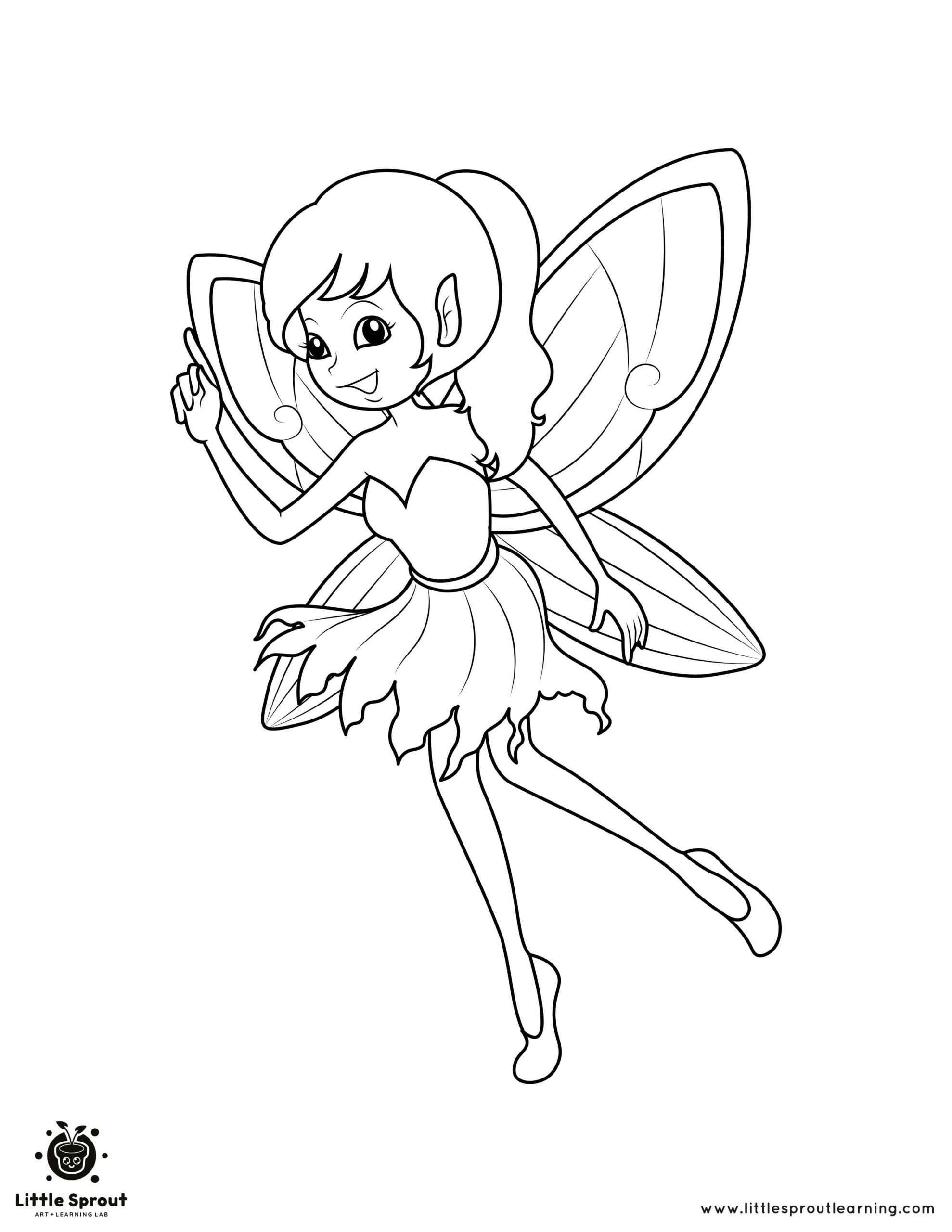 Fairies Coloring Pages Free Printable 136