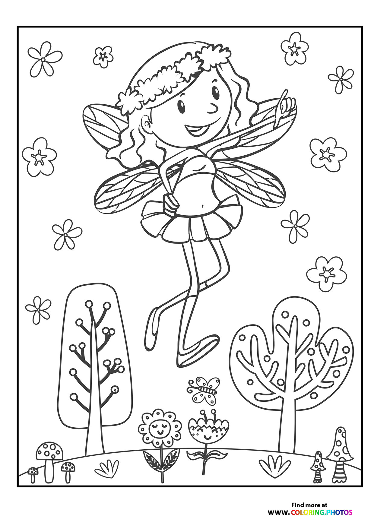 Fairies Coloring Pages Free Printable 162