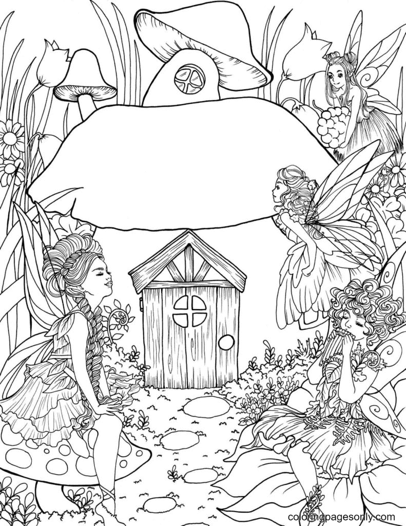 Fairies Coloring Pages Free Printable 190