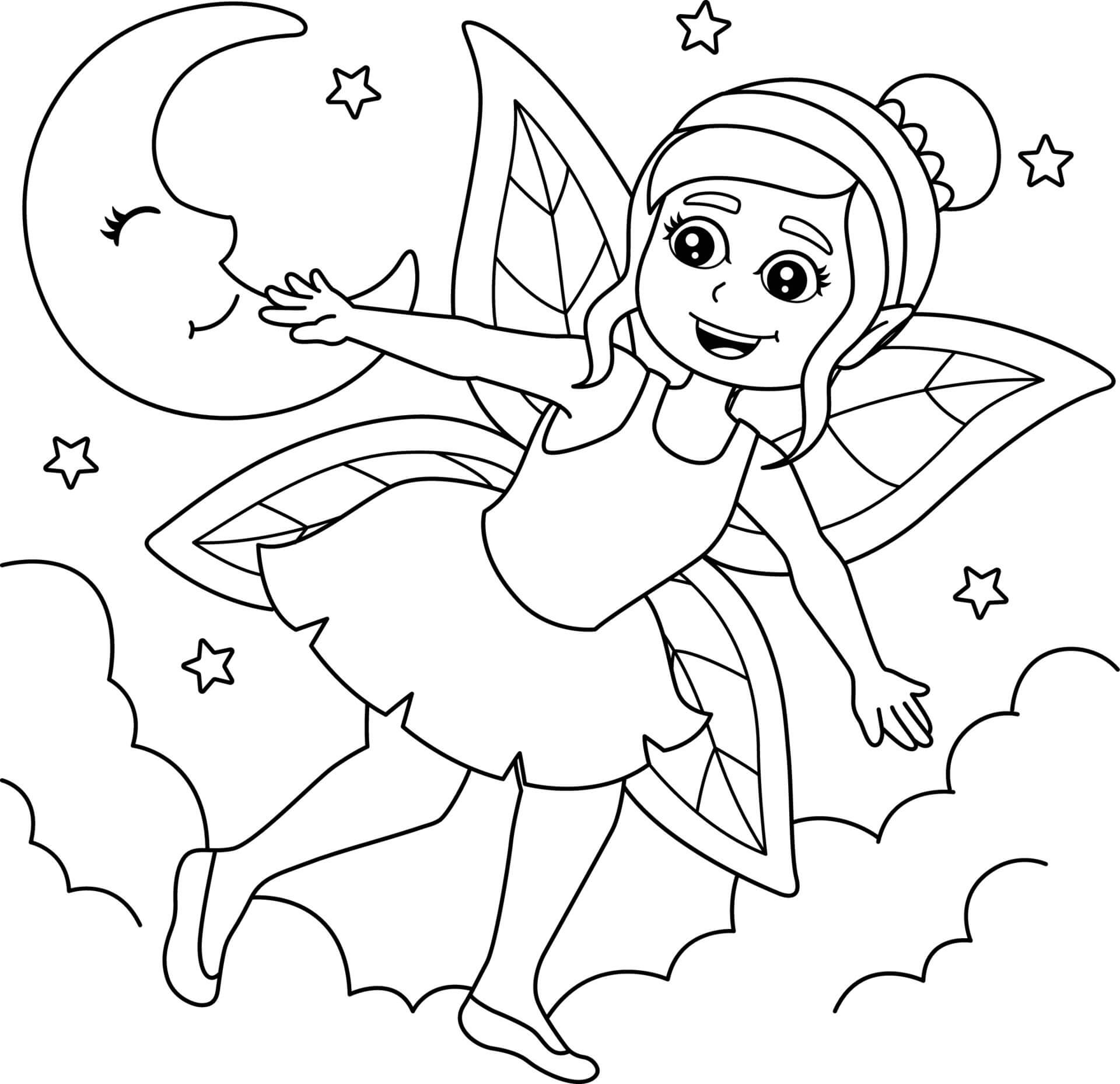 Fairies Coloring Pages Free Printable 34