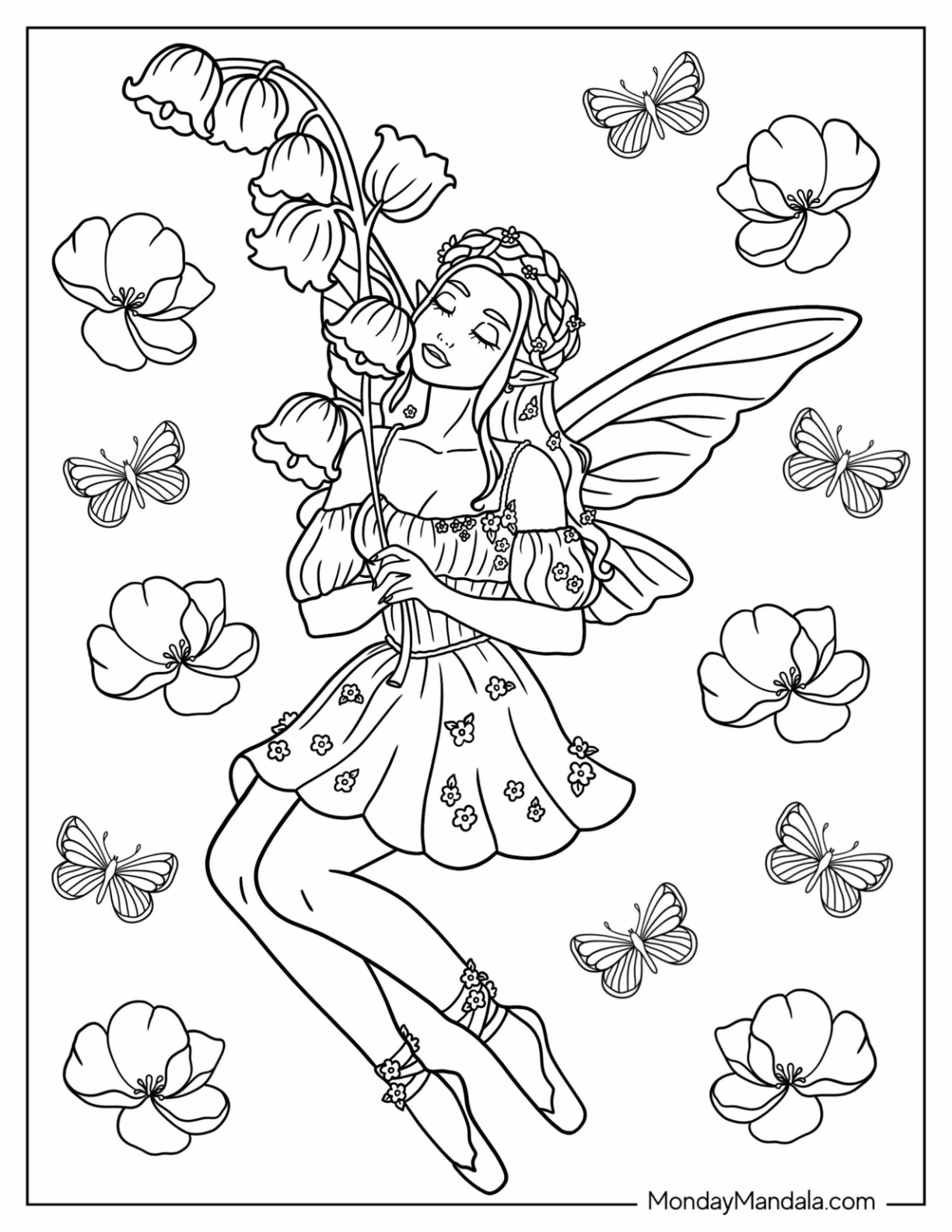 Fairies Coloring Pages Free Printable 36