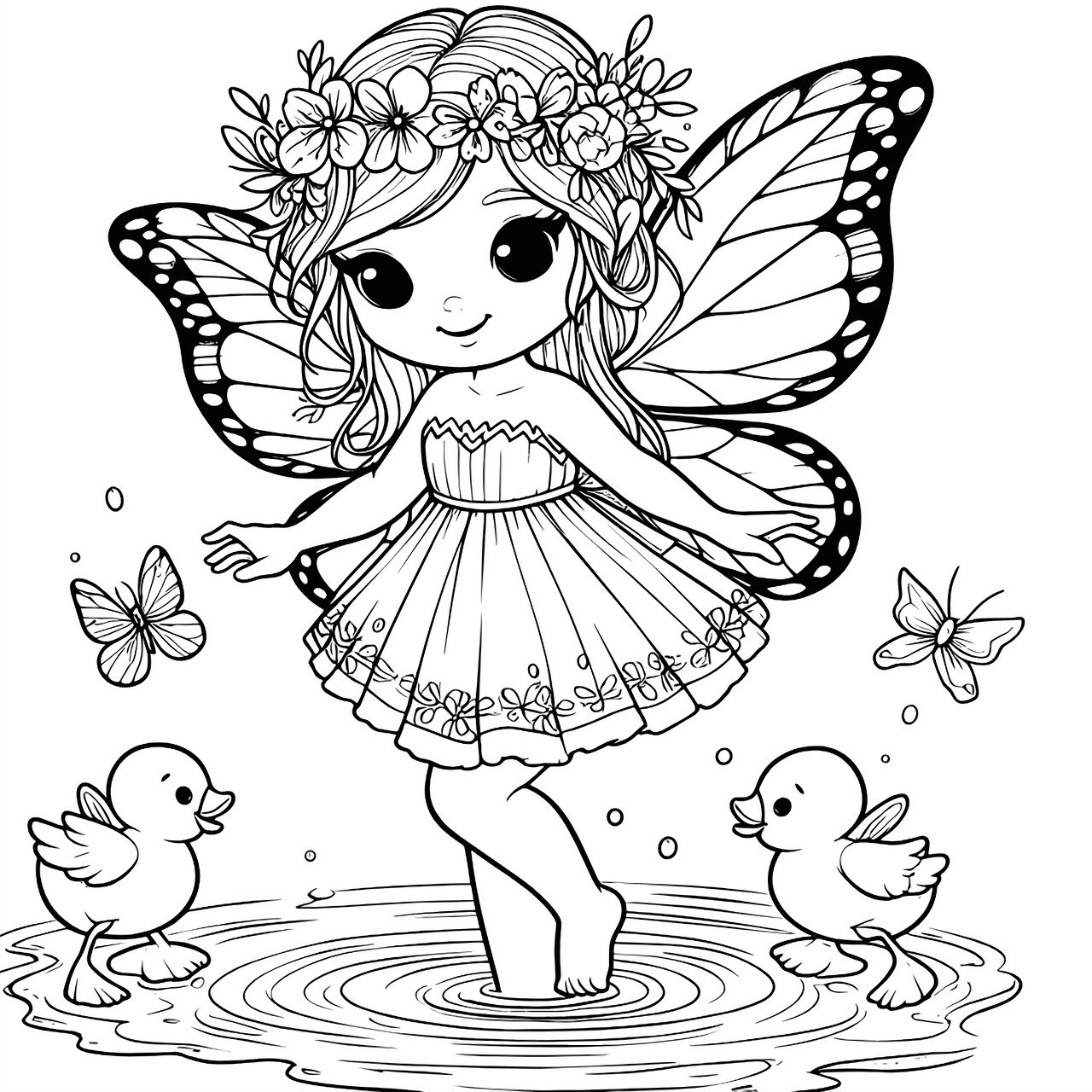 Fairies Coloring Pages Free Printable 38