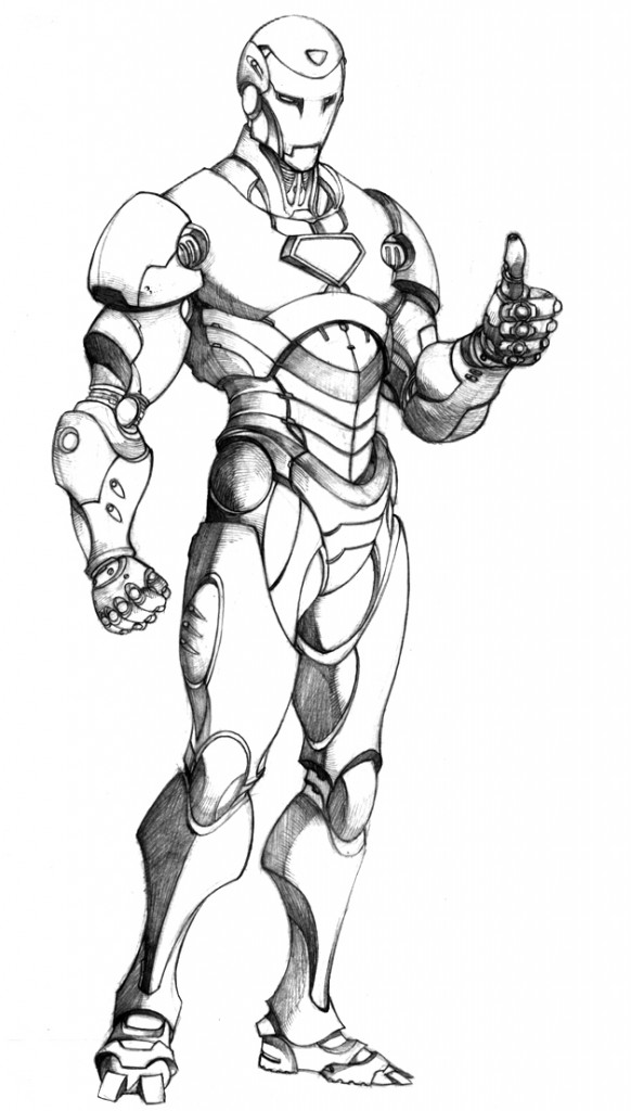 Iron Man Coloring Pages for Kids Marvel 1