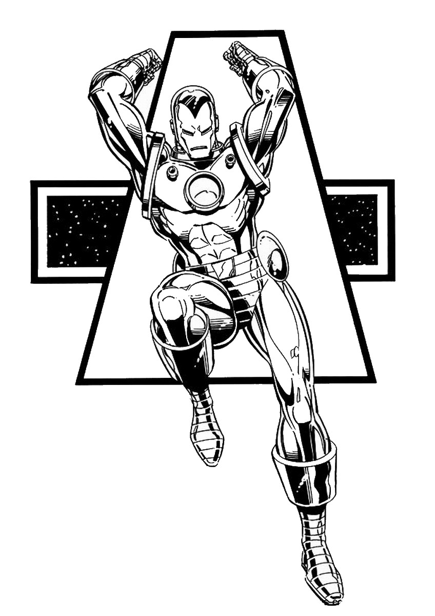 Iron Man Coloring Pages for Kids Marvel 107