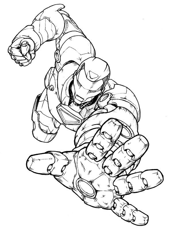 Iron Man Coloring Pages for Kids Marvel 12