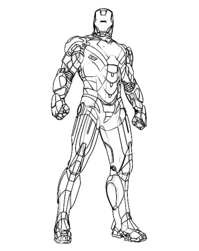 Iron Man Coloring Pages for Kids Marvel 27