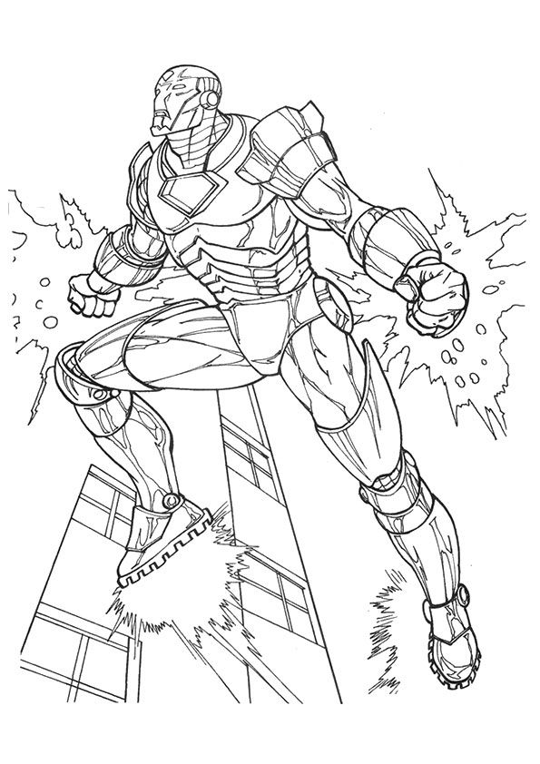 Iron Man Coloring Pages for Kids Marvel 7