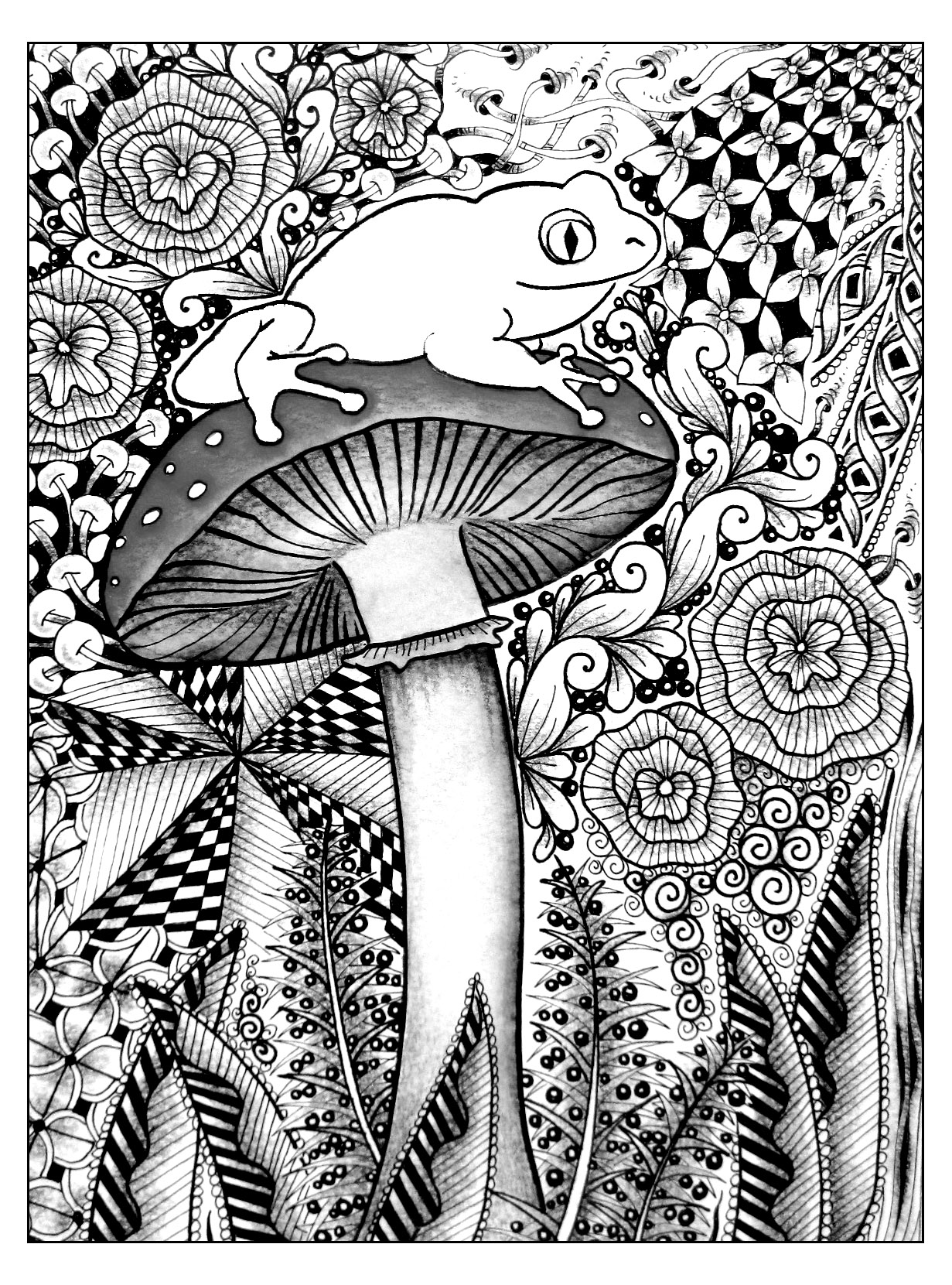 Mushroom Coloring Pages for Adults Printable 103