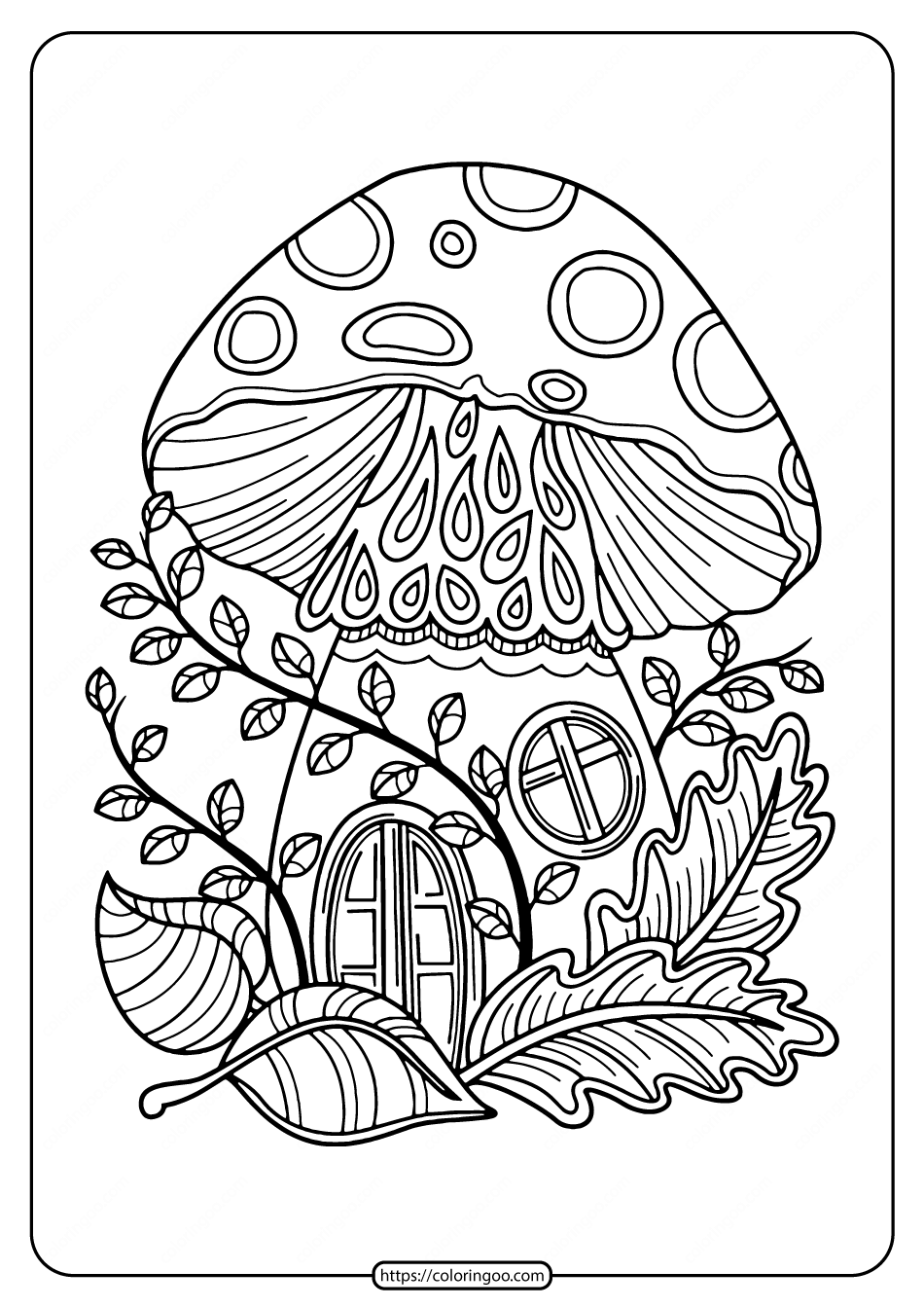 Mushroom Coloring Pages for Adults Printable 108