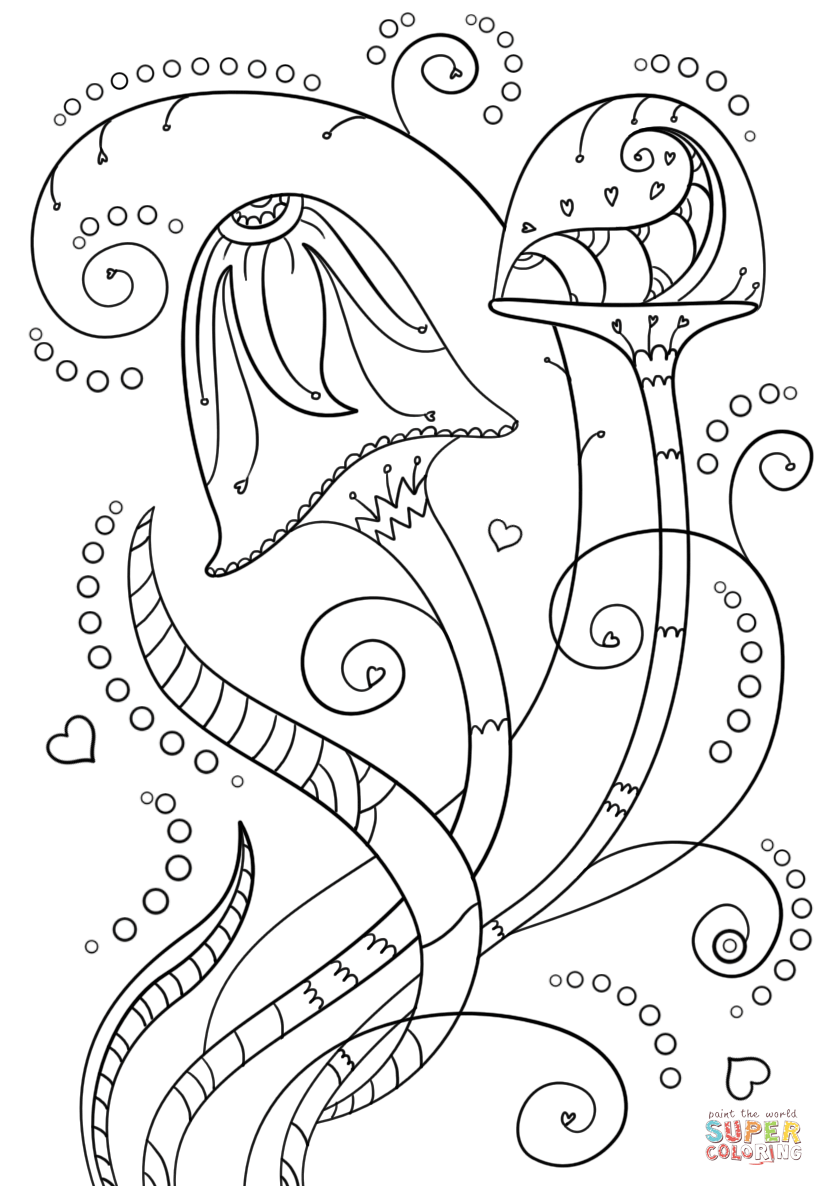 Mushroom Coloring Pages for Adults Printable 11