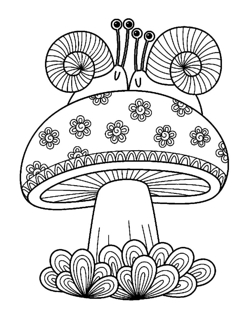 Mushroom Coloring Pages for Adults Printable 111